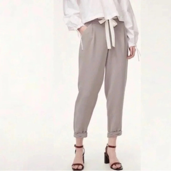 Aritzia Wilfred Marais Pants Silk High rise waist Straight Leg Gray Size XXS - Picture 5 of 16